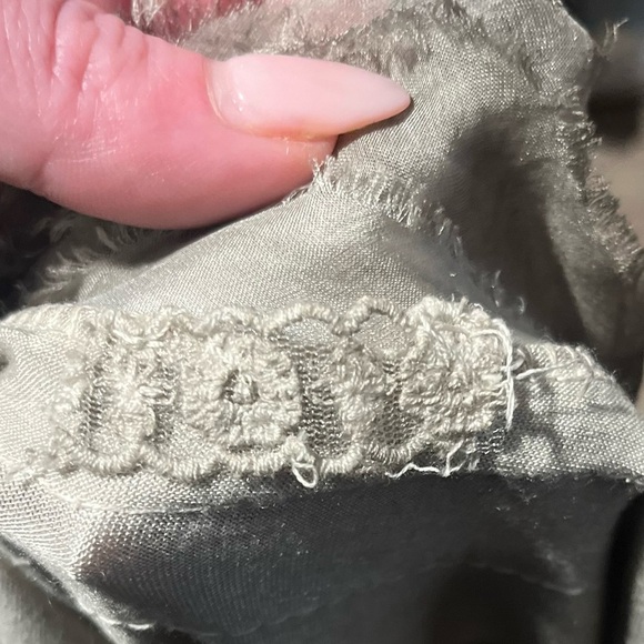 Italian silk top asymmetrical sexy fringe layered tiered whimsy core - Picture 3 of 4